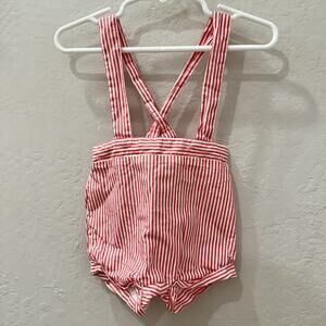 Jacadi Pink Candy Stripes Suspender Shorts